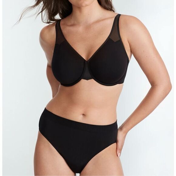 WACOAL NWT New Body By 2.0 Bra Convertible soft cup Black Size 32DD - Picture 2 of 8